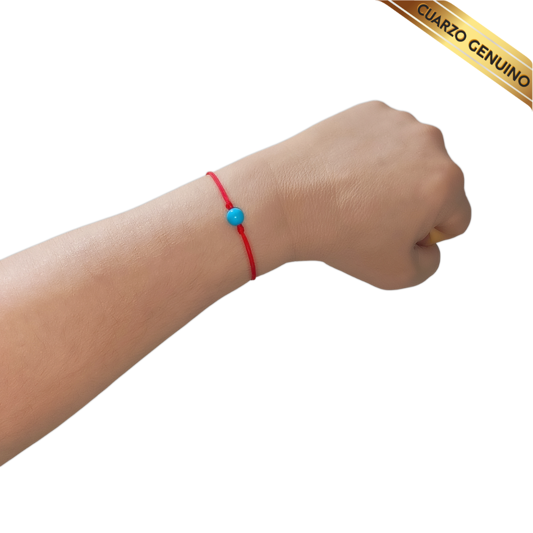 Pulsera Hilo Rojo Liso 1 Cuarzo Turquesa