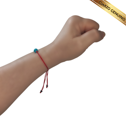 Pulsera Hilo Rojo Liso 1 Cuarzo Turquesa