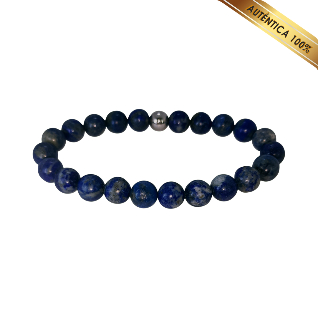 A- Pulsera Piedra Lapislázuli Azul N° 8