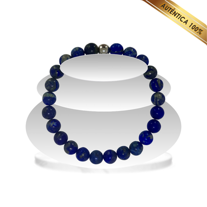A- Pulsera Piedra Lapislázuli Azul N° 8
