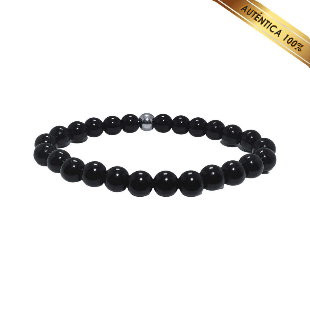 A- Pulsera Piedra Obsidiana Negra N° 8