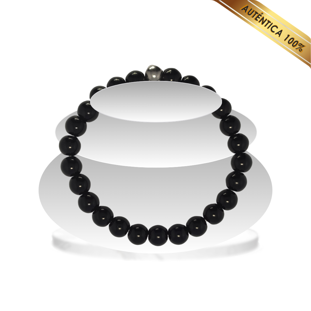A- Pulsera Piedra Obsidiana Negra N° 8